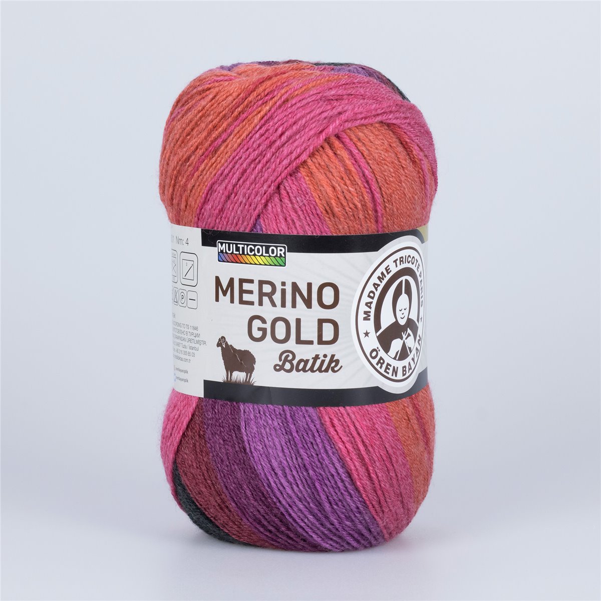 Renk Geçişli Merino Karışımı İplik 5x100g – Yumuşak ve Sıcak – Merino Gold Batik #834