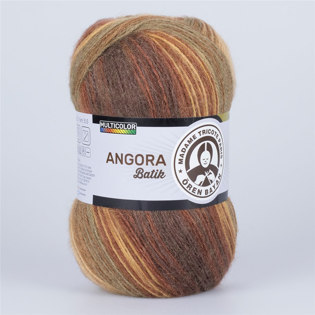 Yün Karışımlı Örgü İpliği 5x100g – Renk Geçişli – İnce ve Hafif – Angora Batik #858