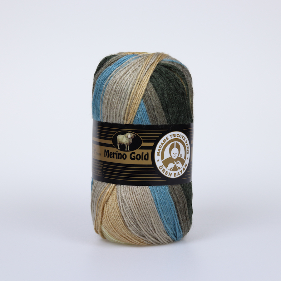 Renk Geçişli Merino Karışımı İplik 5x100g – Yumuşak ve Sıcak – Merino Gold Batik #810