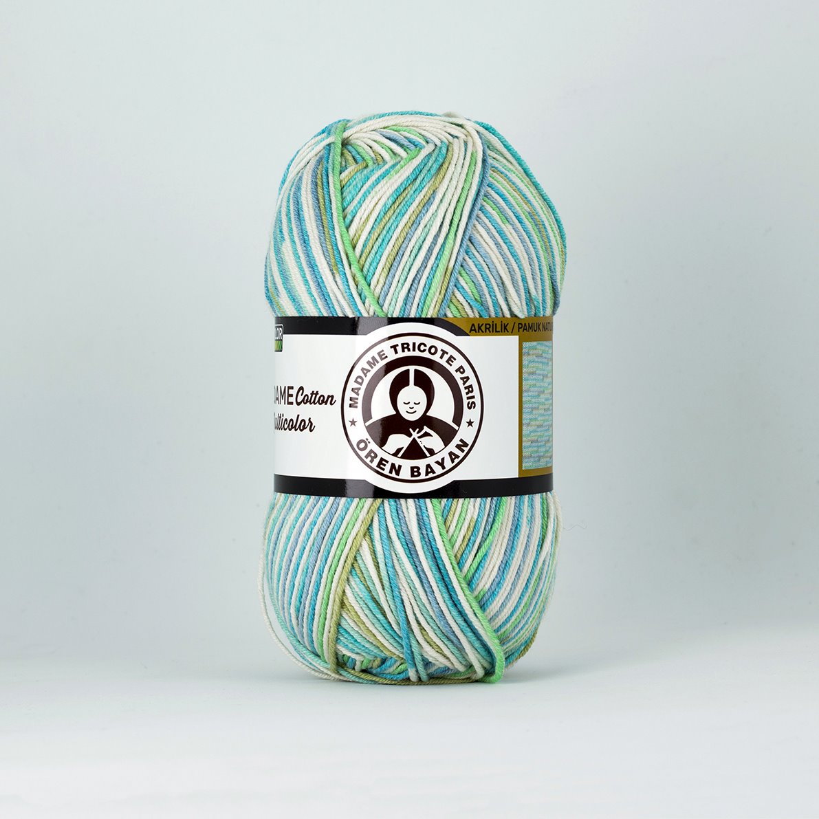 Renkli Pamuk Karışımlı İplik 3x100g – Canlı Desenli Projeler İçin – Madame Cotton Multicolour #442