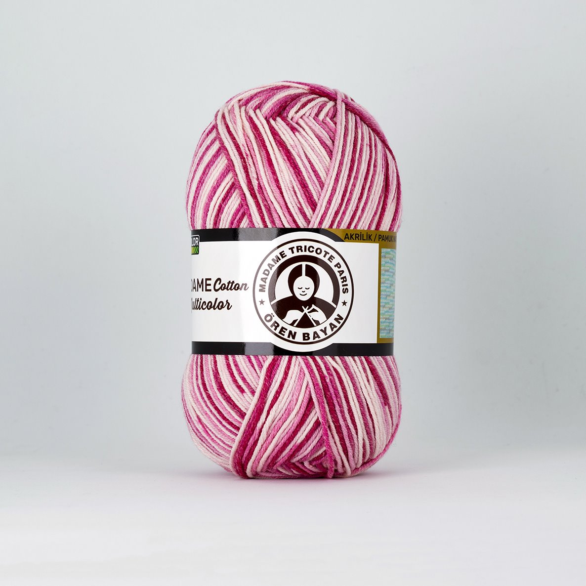 Renkli Pamuk Karışımlı İplik 3x100g – Canlı Desenli Projeler İçin – Madame Cotton Multicolour #443