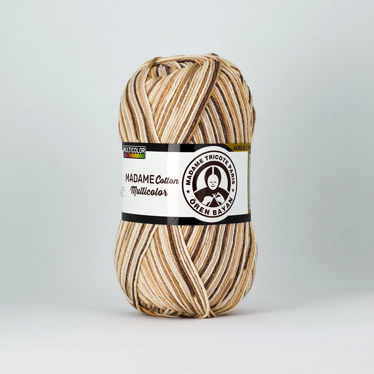 Renkli Pamuk Karışımlı İplik 3x100g – Canlı Desenli Projeler İçin – Madame Cotton Multicolour #449