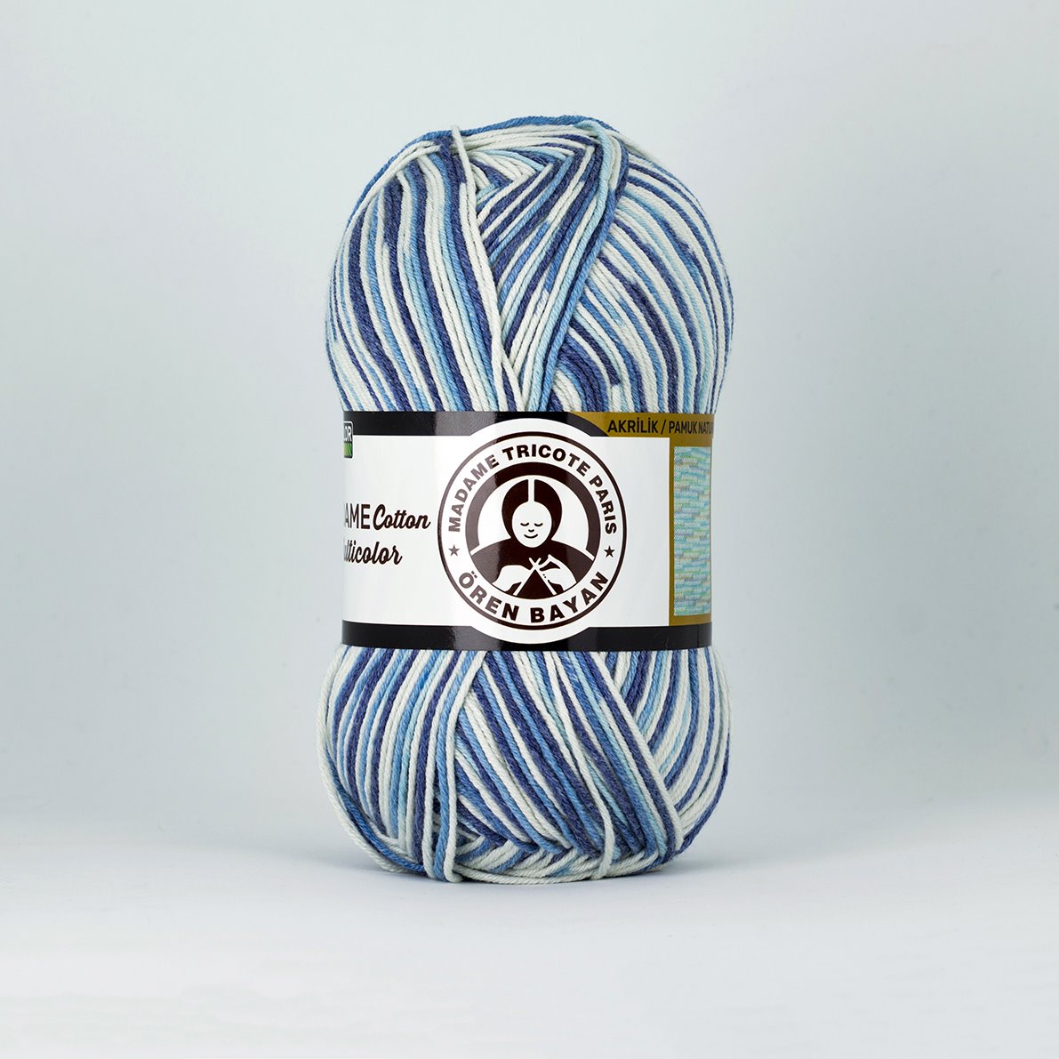 Renkli Pamuk Karışımlı İplik 3x100g – Canlı Desenli Projeler İçin – Madame Cotton Multicolour #445