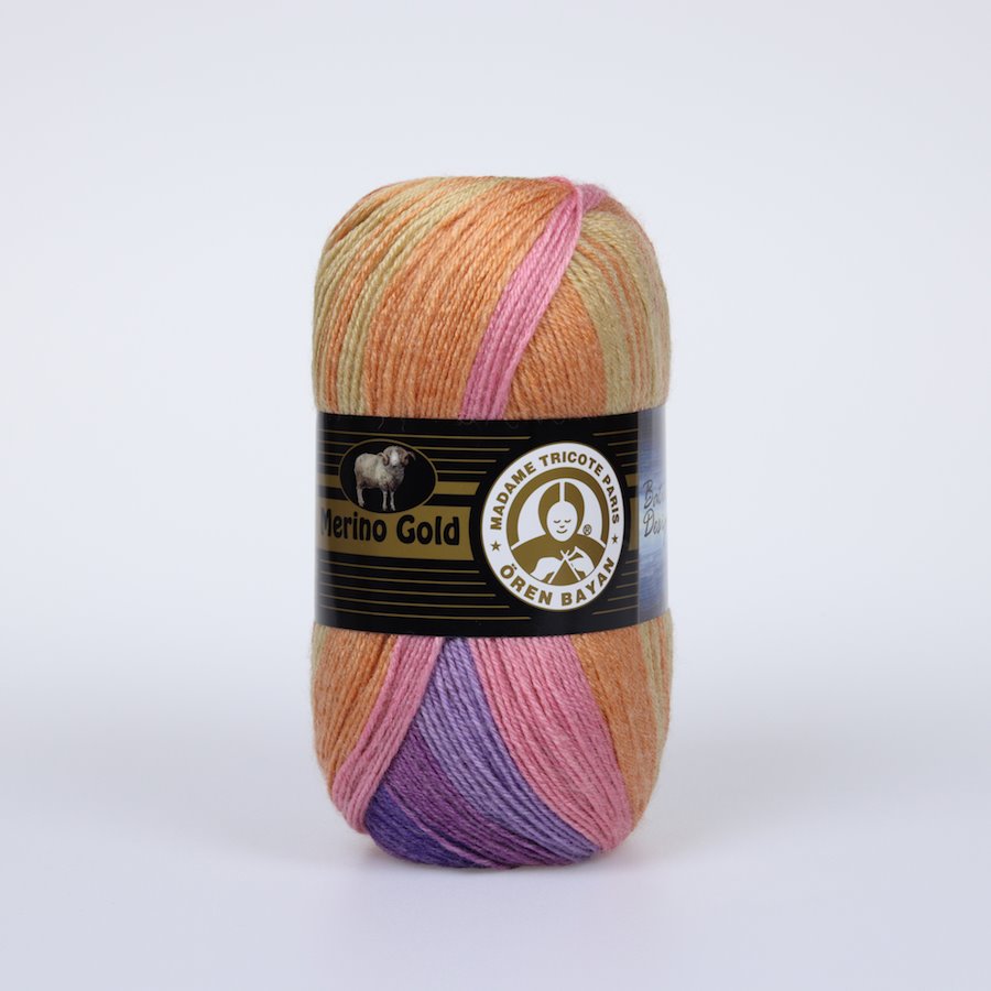 Renk Geçişli Merino Karışımı İplik 5x100g – Yumuşak ve Sıcak – Merino Gold Batik #802