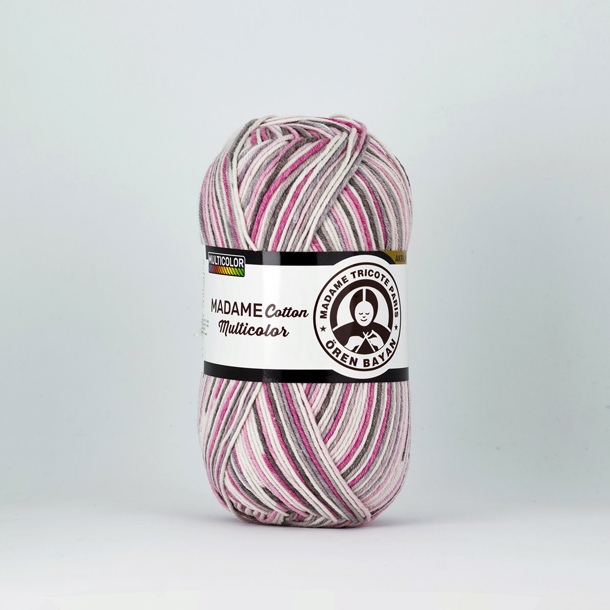 Renkli Pamuk Karışımlı İplik 3x100g – Canlı Desenli Projeler İçin – Madame Cotton Multicolour #450