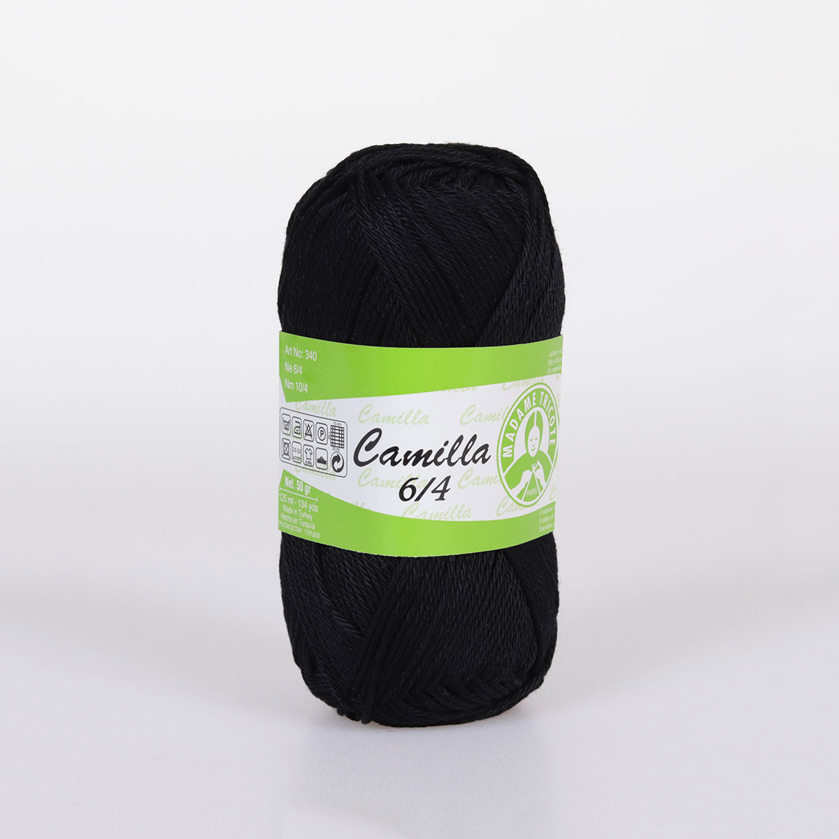 İnce ve Parlak Pamuklu Örgü İpliği 5x50g – Merserize – Camilla #9999